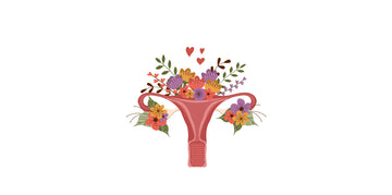 Image of the uterus with flowers coming out of the top and sides