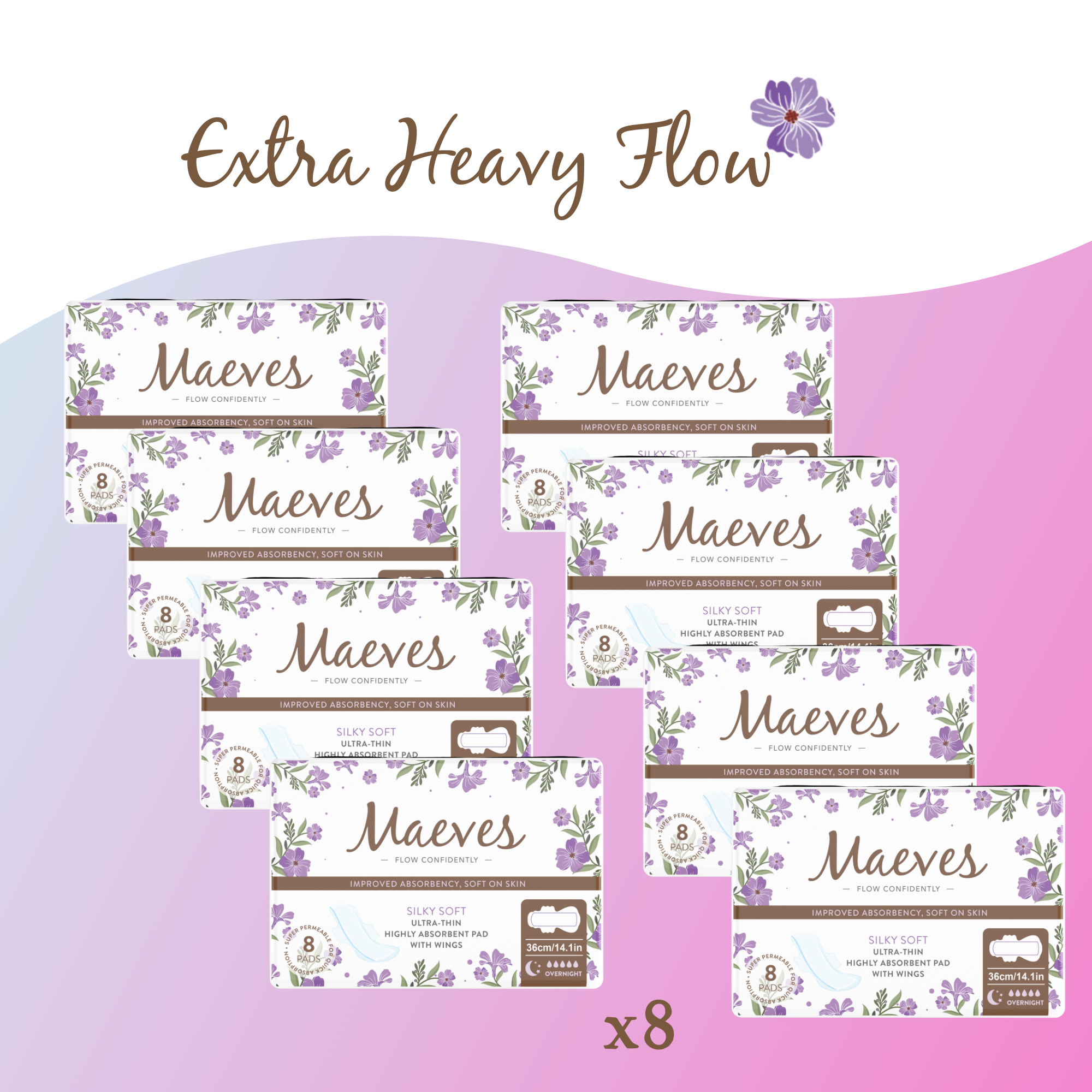 Extra Heavy Flow Bundle| 32ct |Organic Pads