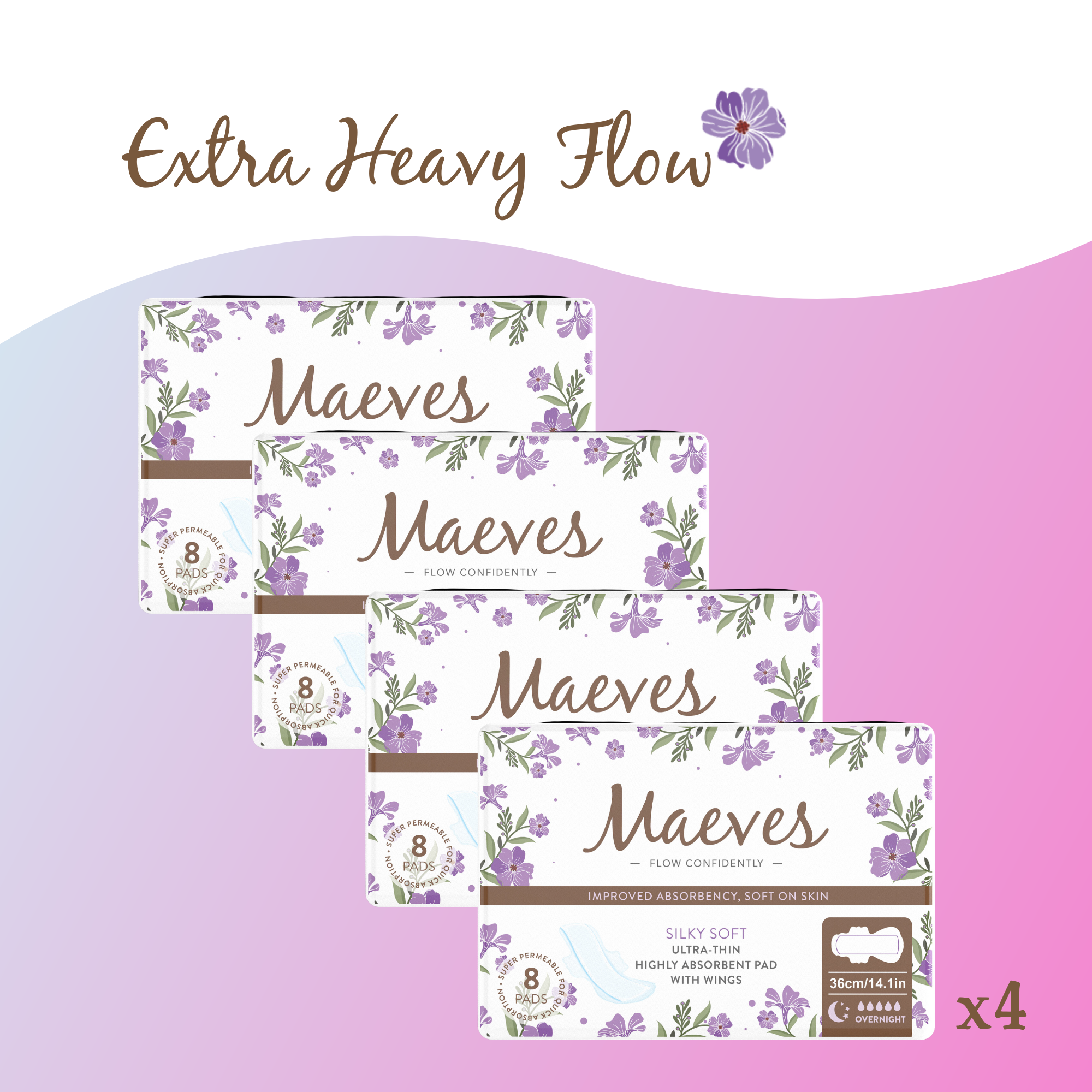 Extra Heavy Flow Bundle| 32ct |Organic Pads