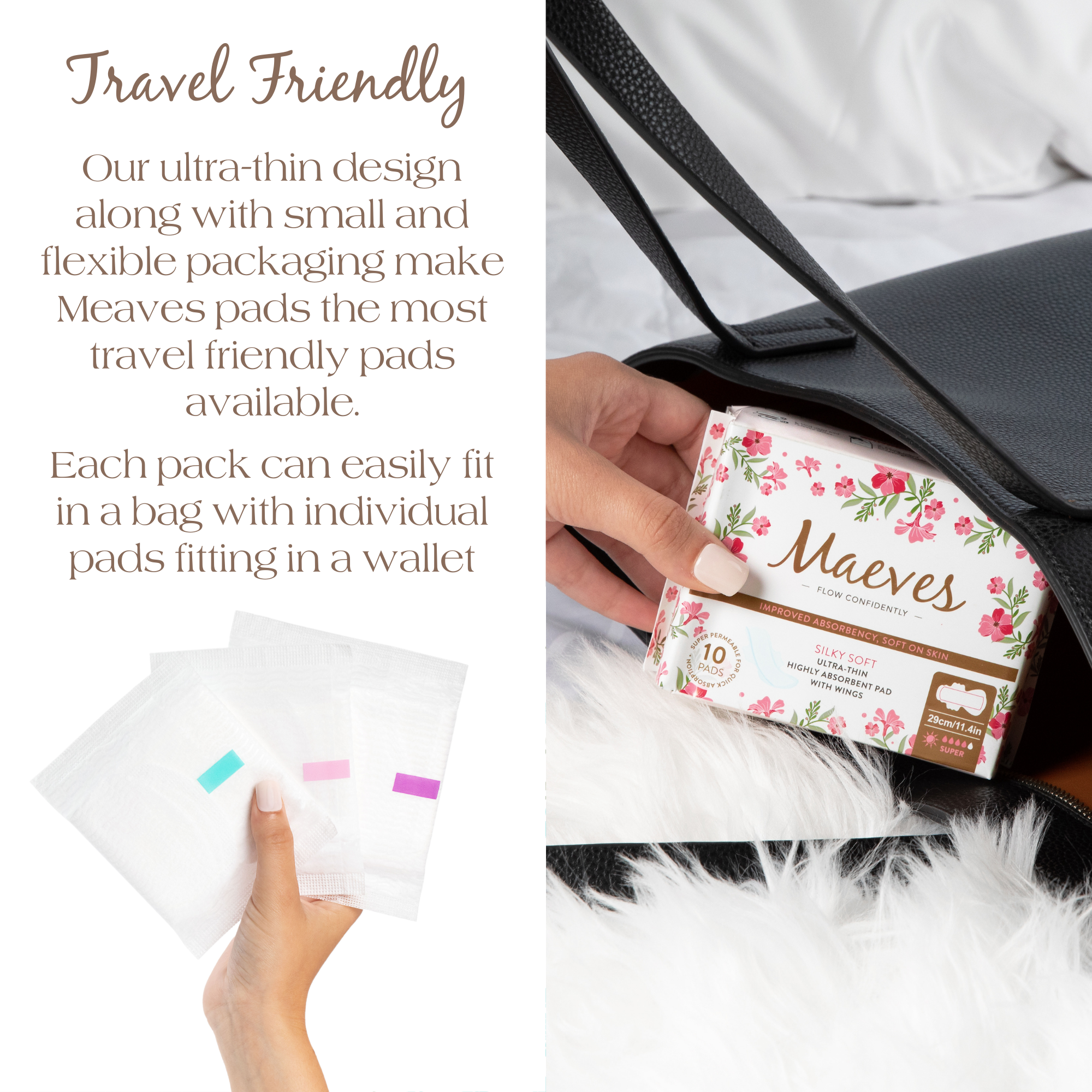 Maeves Super Pads + Wings | 20ct | Ultra-Thin, Organic, Renewable, Silky Smooth & Chemical-Free Protection